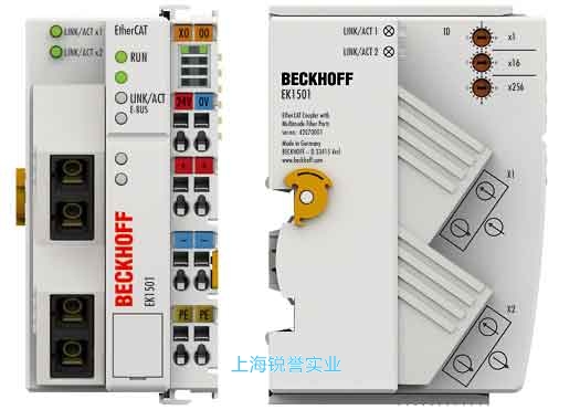 EK1501 | 帶 ID 撥碼開關(guān)的 EtherCAT 耦合器，光纖